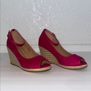 KAYLEEN Elegant Pink Wedge Sandals